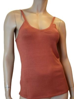 'Marjolaine' Caraco en maille, soie & coton, marron, 'Acquise'