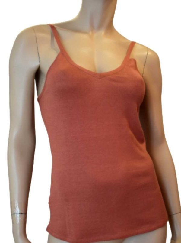'Marjolaine' Caraco en maille, soie & coton, marron, 'Acquise'