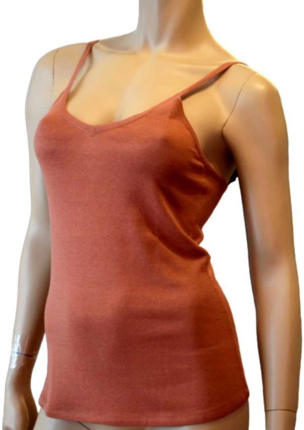 'Marjolaine' Caraco en maille, soie & coton, marron, 'Acquise' - Image 3