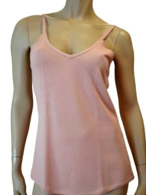 'Marjolaine' Caraco en maille, soie & coton, rose, 'Acquise'