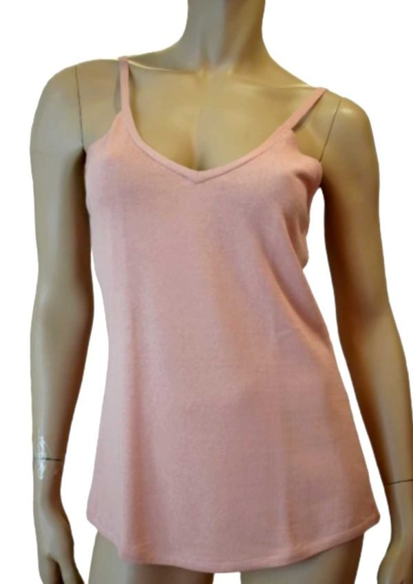 'Marjolaine' Caraco en maille, soie & coton, rose, 'Acquise'