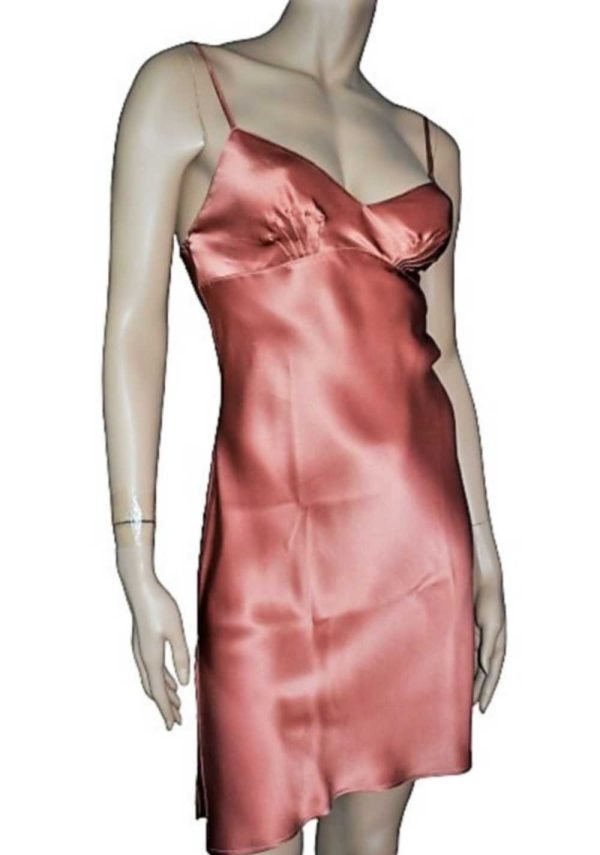 'Marjolaine' Combinette 100% soie, rose Argile, 'Soie Unie' – Image 3