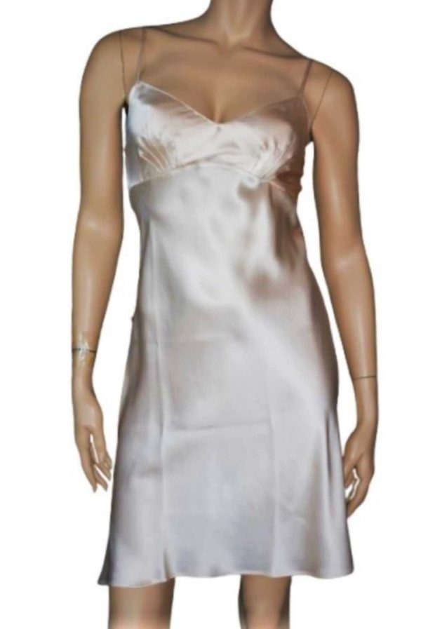 'Marjolaine' Combinette 100% soie, beige Sable, 'Soie Unie' - Image 3