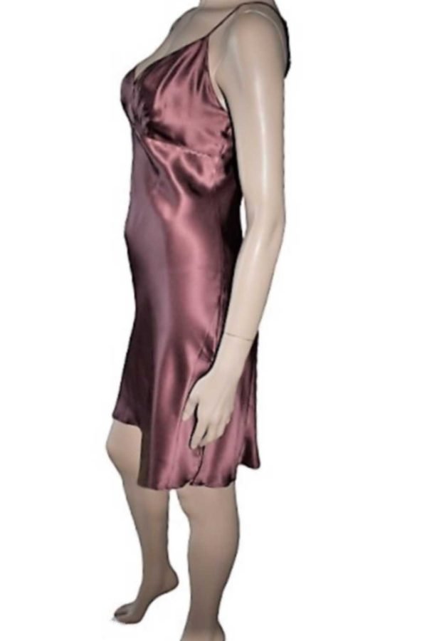 'Marjolaine' Combinette 100% soie, bordeaux Cuir, 'Soie Unie' - Image 8