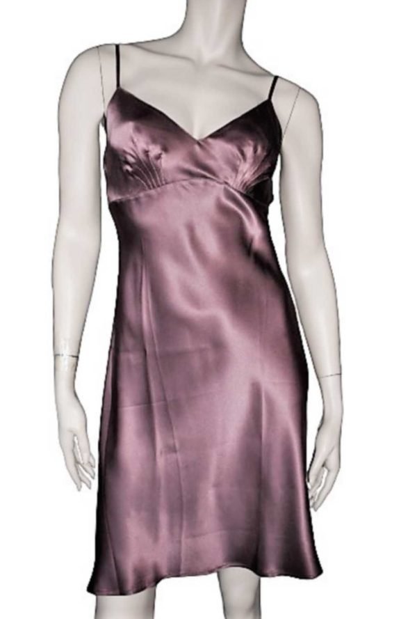 'Marjolaine' Combinette 100% soie, bordeaux Cuir, 'Soie Unie' - Image 3