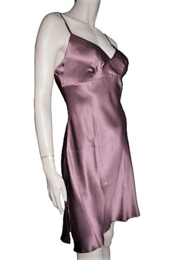 'Marjolaine' Combinette 100% soie, bordeaux Cuir, 'Soie Unie' - Image 5