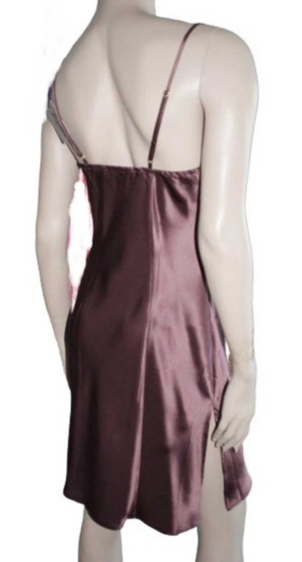 'Marjolaine' Combinette 100% soie, bordeaux Cuir, 'Soie Unie' - Image 4