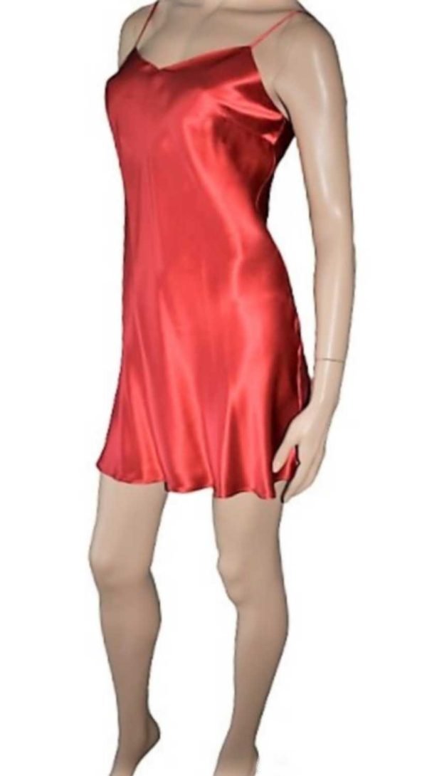 'Marjolaine' Combinette 100% soie, rouge Grenat, 'Soie Unie' - Image 8