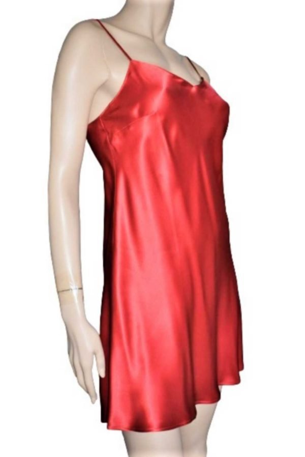 'Marjolaine' Combinette 100% soie, rouge Grenat, 'Soie Unie' - Image 5