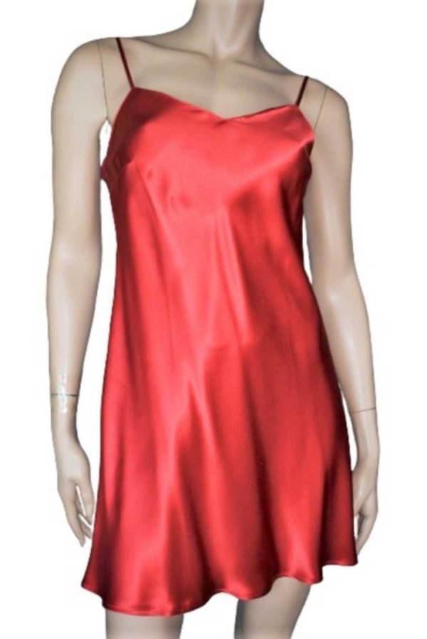 'Marjolaine' Combinette 100% soie, rouge Grenat, 'Soie Unie' - Image 3