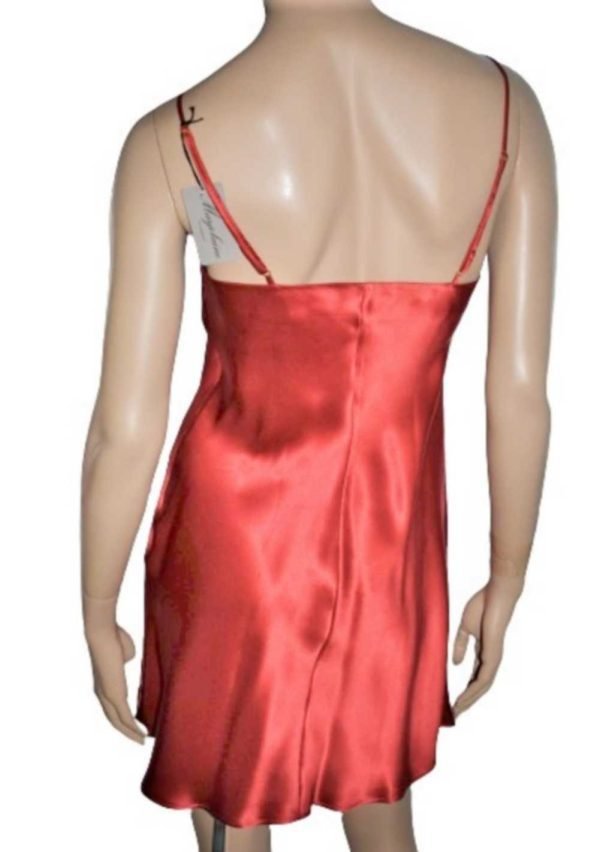 'Marjolaine' Combinette 100% soie, rouge Grenat, 'Soie Unie' - Image 2