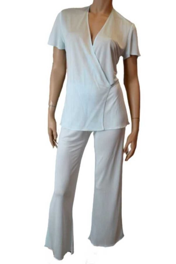 'Marjolaine' Pyjama 2 pièces, 100% soie, Vert d'eau, '202108'