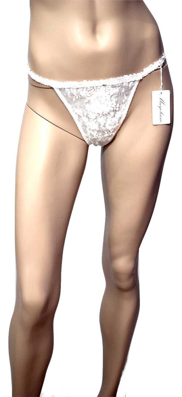 'Marjolaine' String en dentelle de nylon & coton, Naturel, 'Ivresse' – Image 4