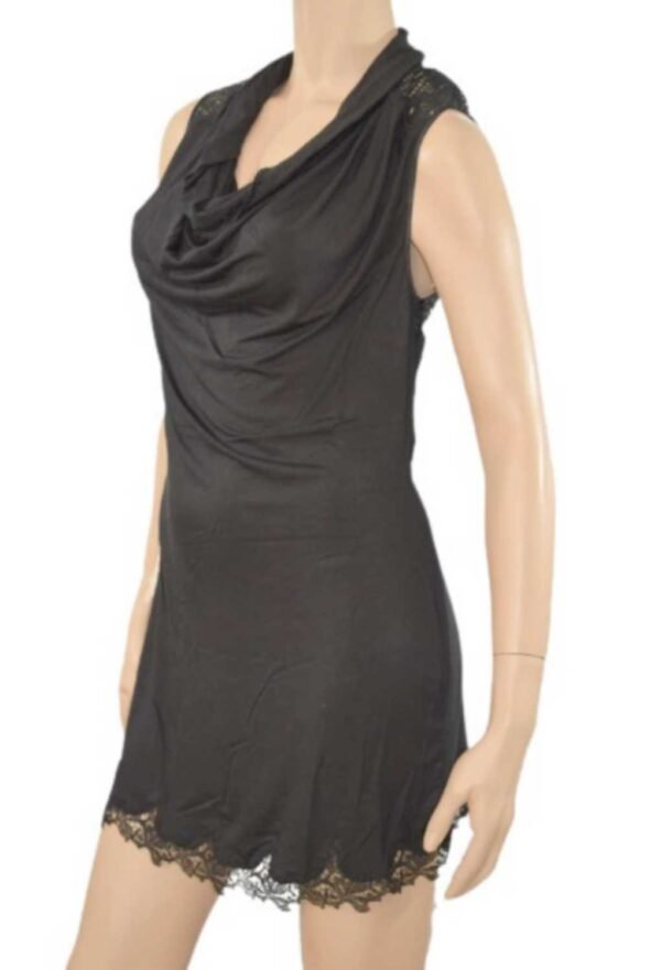 'Marjolaine' Nuisette Courte 95% Viscose, Noir, 'Avantage' - Image 3