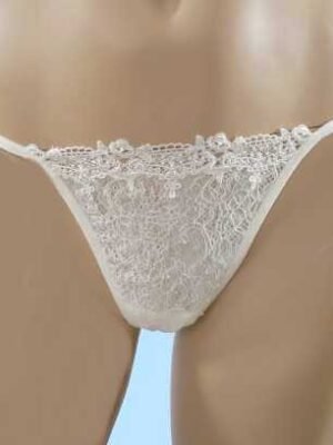 'Marjolaine' String, dentelle de nylon, Naturel, 'Libertine'