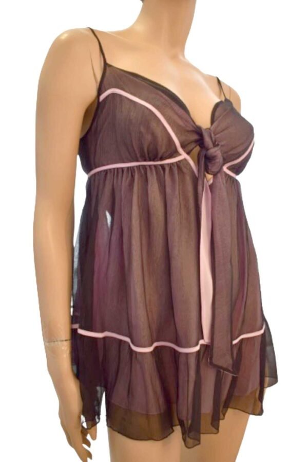 'Marjolaine' Nuisette 100% soie, Noir & rose, 'Danae'