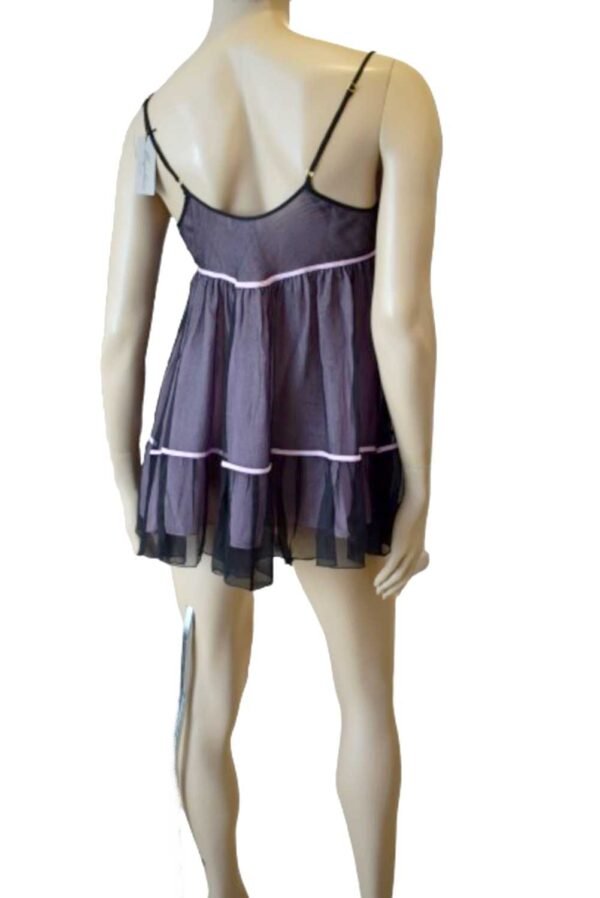 'Marjolaine' Nuisette 100% soie, Noir & rose, 'Danae' - Image 10