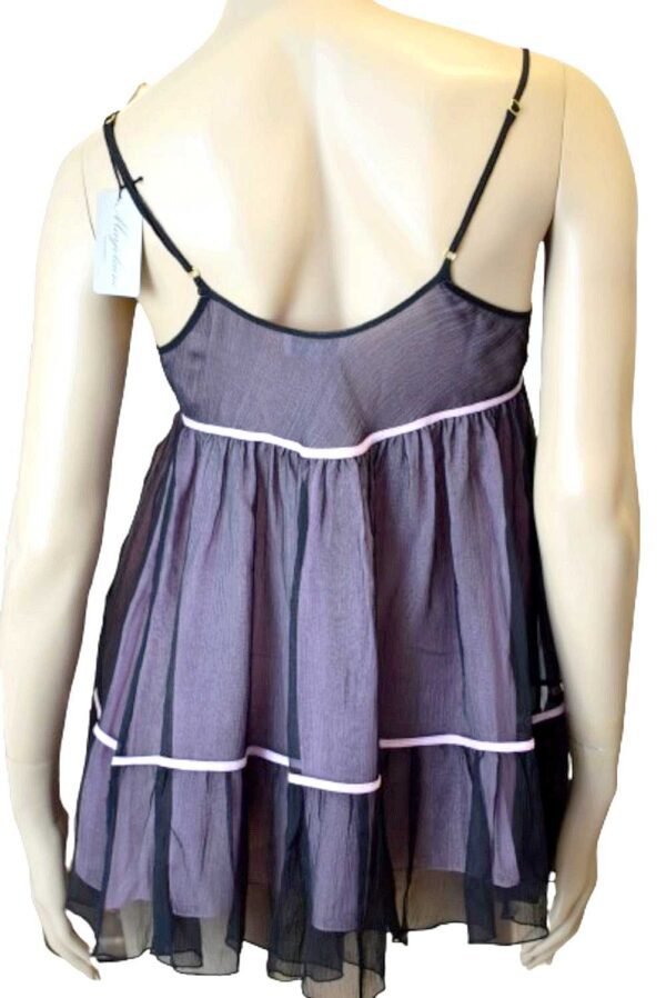 'Marjolaine' Nuisette 100% soie, Noir & rose, 'Danae' - Image 2