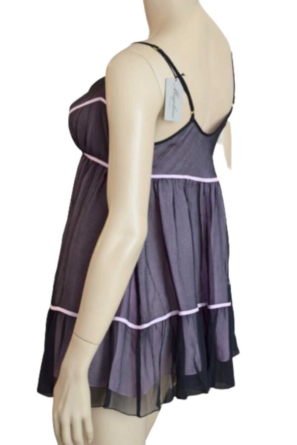 'Marjolaine' Nuisette 100% soie, Noir & rose, 'Danae' - Image 5