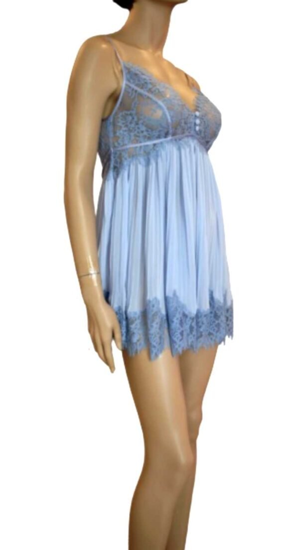 'Marjolaine' Nuisette en polyester & dentelle, Bleu, 'Joaillerie' - Image 6