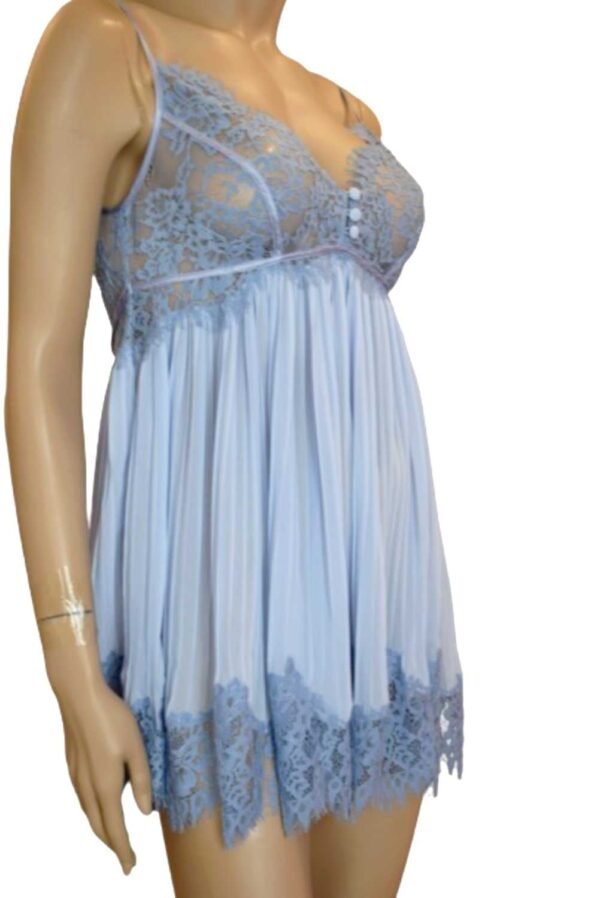 'Marjolaine' Nuisette en polyester & dentelle, Bleu, 'Joaillerie' - Image 3