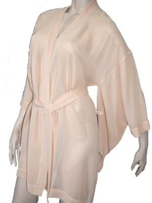 'Marjolaine' Déshabillé Court, 100% soie, Beige, 'Dénudée'