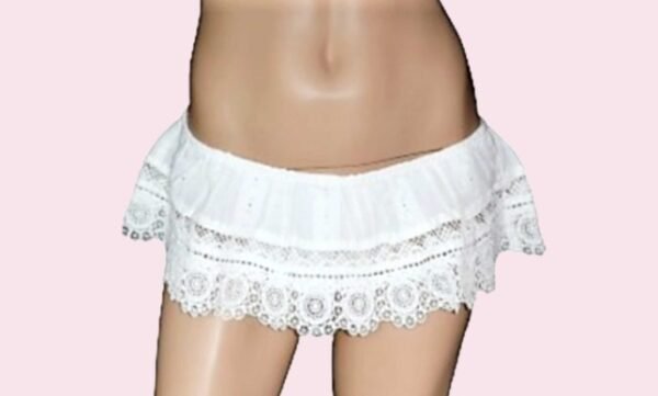 'Marjolaine' Culotte en coton & dentelle, Naturel, 'Gardenia' – Image 2