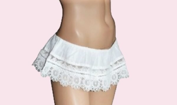 'Marjolaine' Culotte en coton & dentelle, Naturel, 'Gardenia'